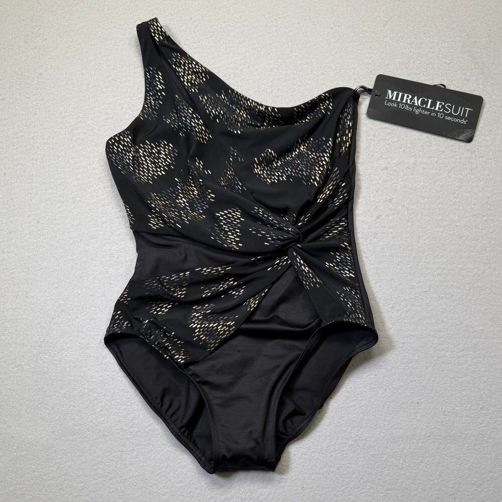 Miraclesuit Women's Iridium Minx Slimming one-Piece Swimsuit black 10 $188
